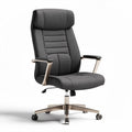 Ergonomic executive office chair with adjustable height in grey fabric