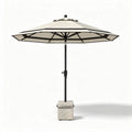 Patio umbrella with concrete base 9 feet outdoor shade beige color