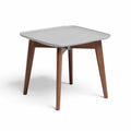 Square side table with wooden legs and gray top suitable for living room or office 60 x 60 x 50cm