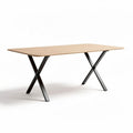 Wooden dining table with black metal legs 150 x 80 x 75cm for kitchen and dining room