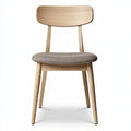 Wooden dining chair with fabric cushion in natural finish 45 x 40 x 85cm